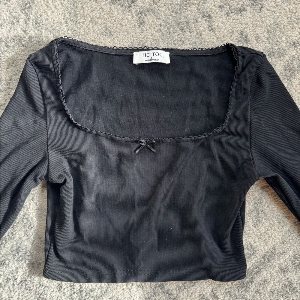 Long Sleeve Coquette Top